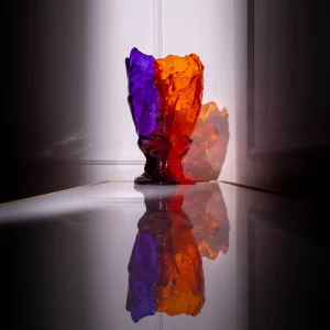 Twins C Vase - Clear Orange, Purple