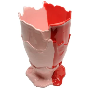 Twins C Vase - Matt Pastel Pink And Matt Coral Red