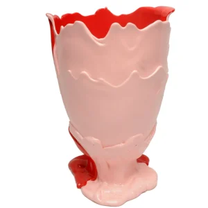 Twins C Vase - Matt Pastel Pink And Matt Coral Red