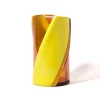 Twirl Vase - Clear Antique Pink, Fluo Yellow