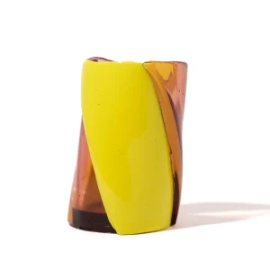 Twirl Vase - Clear Antique Pink, Fluo Yellow