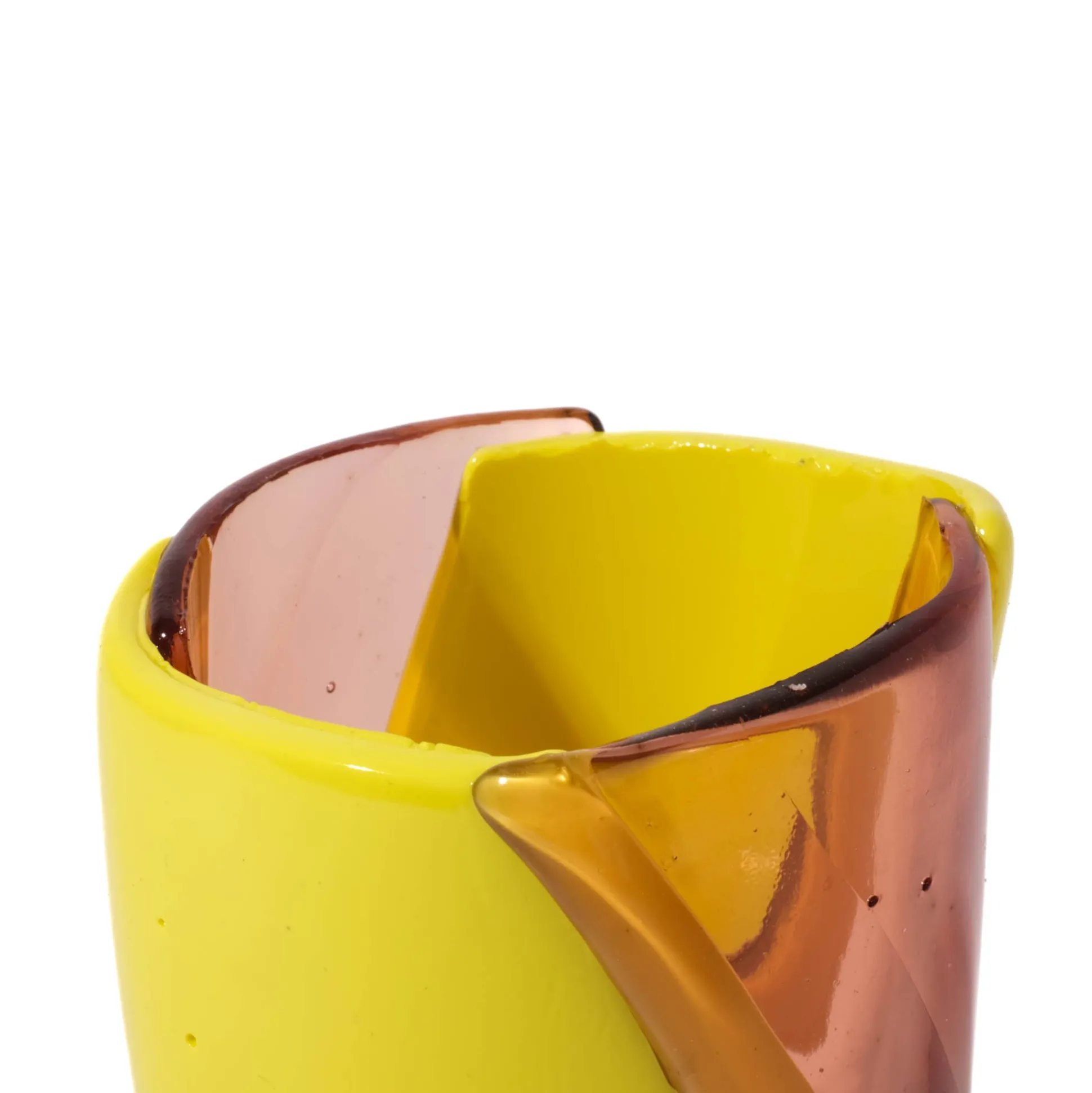 twirl_vase__clear_antique_8.webp Twirl Vase - Clear Antique Pink, Fluo Yellow
