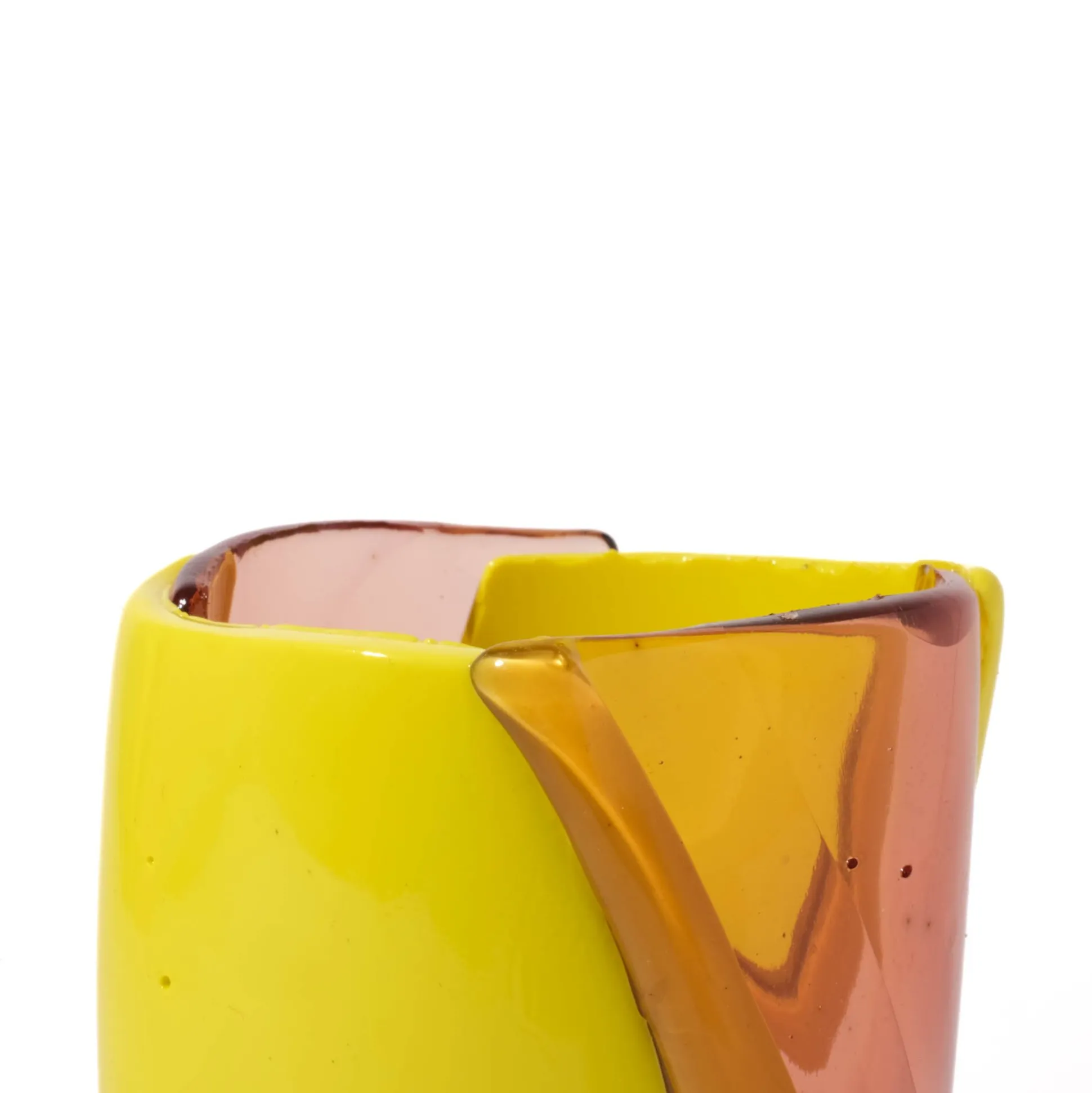 twirl_vase__clear_antique_9.webp Twirl Vase - Clear Antique Pink, Fluo Yellow