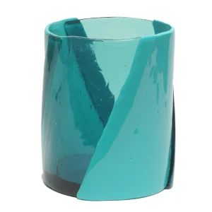 Twirl Vase - Clear Aqua, Matt Turquoise