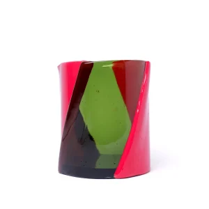 Twirl Vase - Clear Bottle Green, Fuchsia