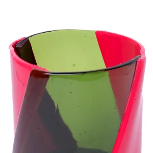 Twirl Vase - Clear Bottle Green, Fuchsia