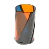 Twirl Vase - Clear Emerald And Clear Orange