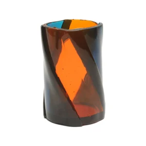 Twirl Vase - Clear Emerald And Clear Orange