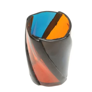 Twirl Vase - Clear Emerald And Clear Orange