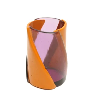 Twirl Vase - Clear Lilac And Matt Pumpkin