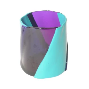 Twirl Vase - Clear Purple, Matt Turquoise