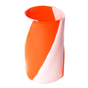 Twirl Vase - Matt Orange, Matt Pink