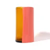 Two Lines Vase - Clear Amber, Dark Salmon