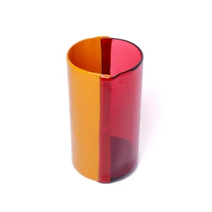 Two Lines Vase - Clear Fuchsia, Matt Ochre
