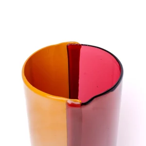 Two Lines Vase - Clear Fuchsia, Matt Ochre