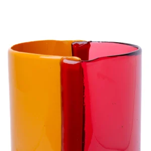 Two Lines Vase - Clear Fuchsia, Matt Ochre