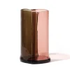 Two Lines Vase - Clear Fumè And Clear Antique Pink