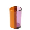 Two Lines Vase - Clear Lilac And Matt Pumpkin