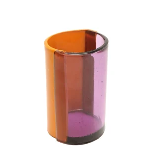 Two Lines Vase - Clear Lilac And Matt Pumpkin
