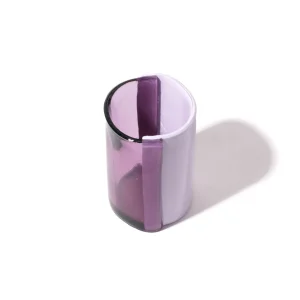 Two Lines Vase - Clear Lilac And Matt Lilac