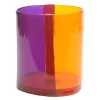 Two Lines Vase - Clear Purple, Clear Orange