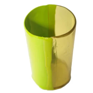 Two Lines Vase - Clear Yellow And Matt Lime