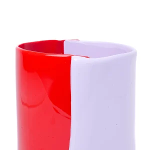 Two Lines Vase - Matt Coral, Lilac